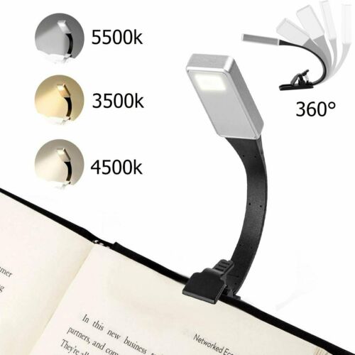 Usb Rechargeable Clip On Book Light Led Flexible Reading Lamp For Reader Kindle